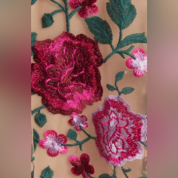 Sam Edelman V- Neck Floral Prom wedding guest Women’s 12 embroidered midi dress - Picture 3 of 7